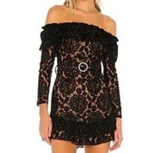 Elegant Black Lace Off-Shoulder Dress